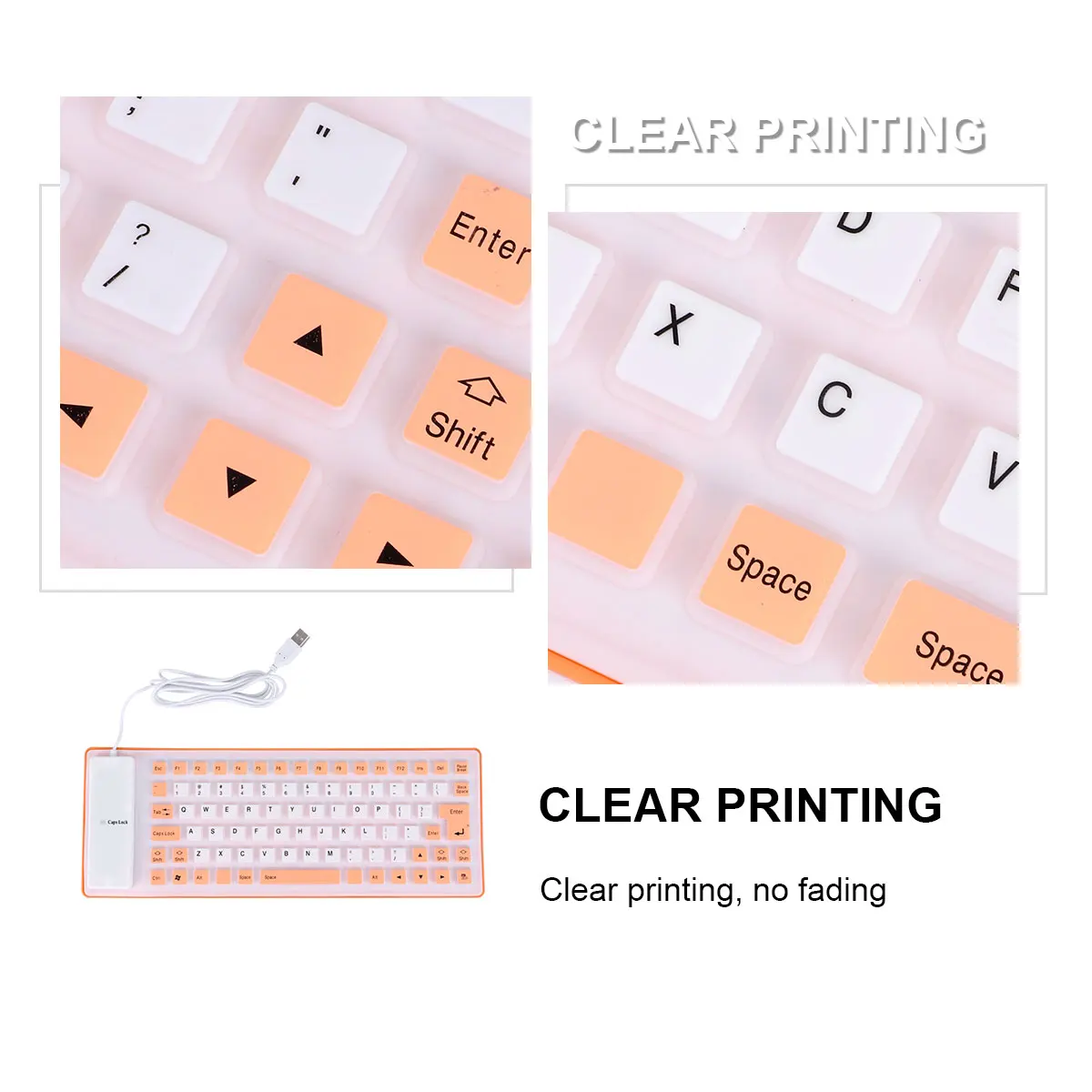

Silicone Keyboard 85 Keys Folding USB External Flexible Waterproof Foldable Computer Keyboard Mouse Accessories