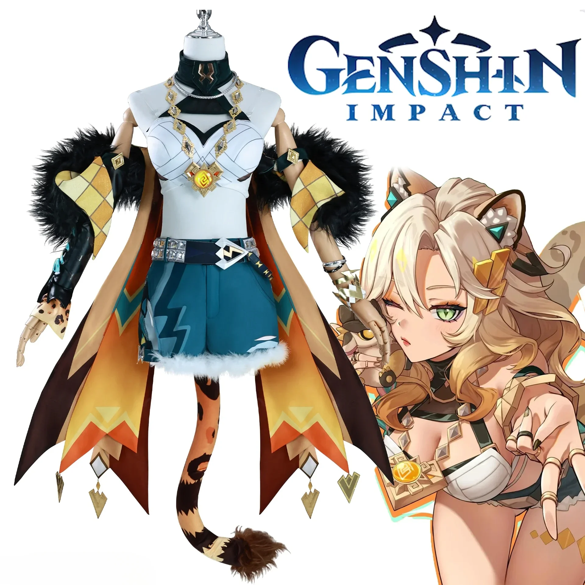 

New Game Genshin Impact Xilonen Cosplay Women Costume Adult Uniform Sexy Top Accessories Full Set Suit Halloween Outfits