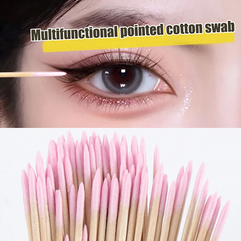 【100 Stück Einweg-Wattestäbchen, ultraklein, Mehrzweck-Präzisionsstäbchen mit doppelten Spitzen für Make-up, Tattoo, Augenbrauenbedarf】