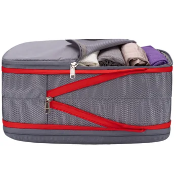 Nylon Travel Compression Packing Cubes Double Layer Portable Pouch Zipper Waterproof Storage Bags for Clothing Shoes – view 1
