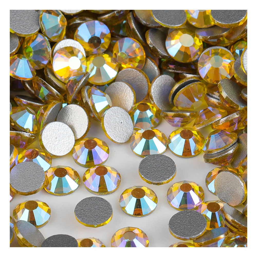 

YONGNINH Citrine AB ss6-30 Glass Rhinestones Crystal Glitter Non Hot Fix Flat back Nail No Art Decorations Craft DIY Accessories