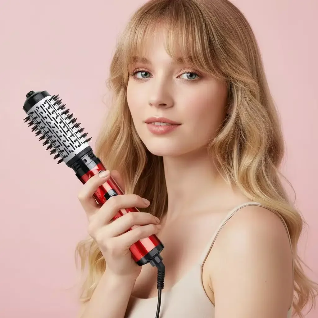 

Автоматическая расческа-щетка для завивки волос с отрицательными ионами 3-в-1: для создания волн, крупных локонов и выпрямления волос, фен-щетка с мощным воздушным потоком для ухода за волосами