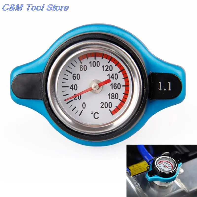 Universal Car Thermost Radiator Cap Cover & Water Temp Gauge Meter 1.1Bar