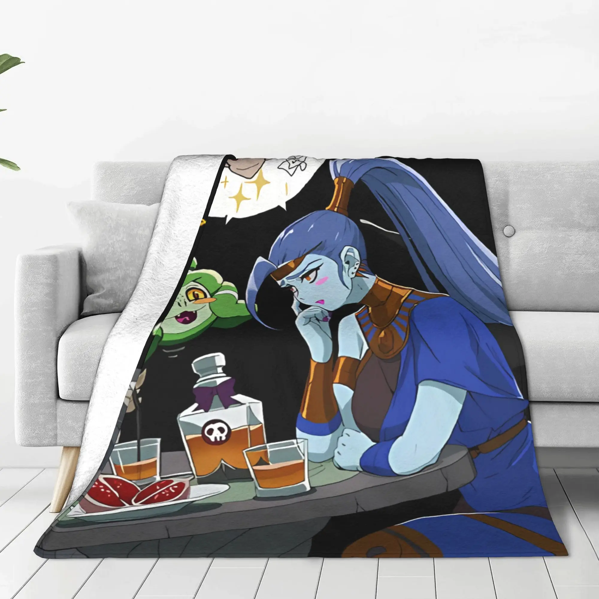 1PC Home Cutecore Blue Skin Deity Hades Blanket Super Cosy Plush Home Living Room Sofa Halloween