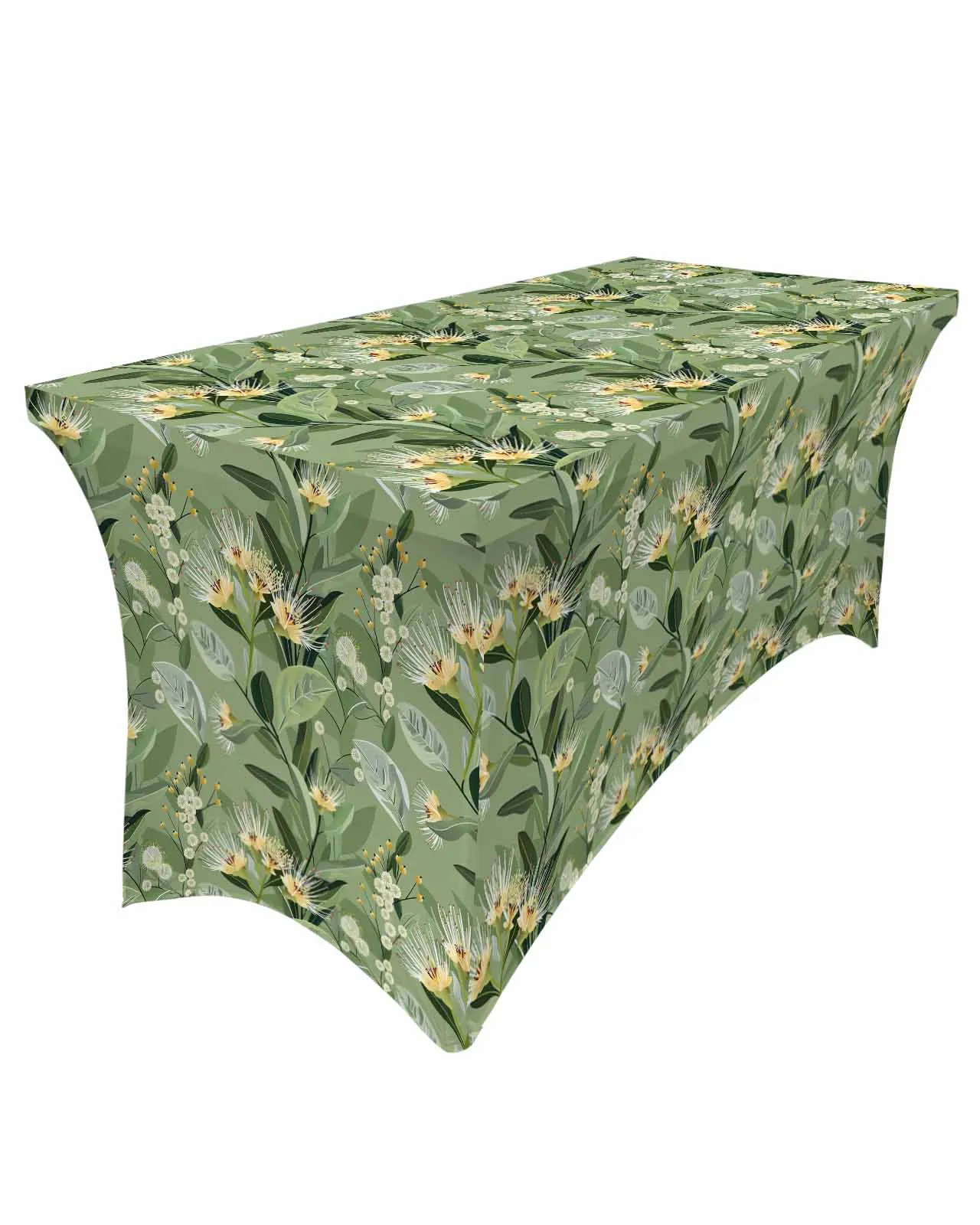 Plant Flowers Branches Elastic Table Skirt Wedding Hotel Birthday Table Cover Buffet Table Tablecloth Decor