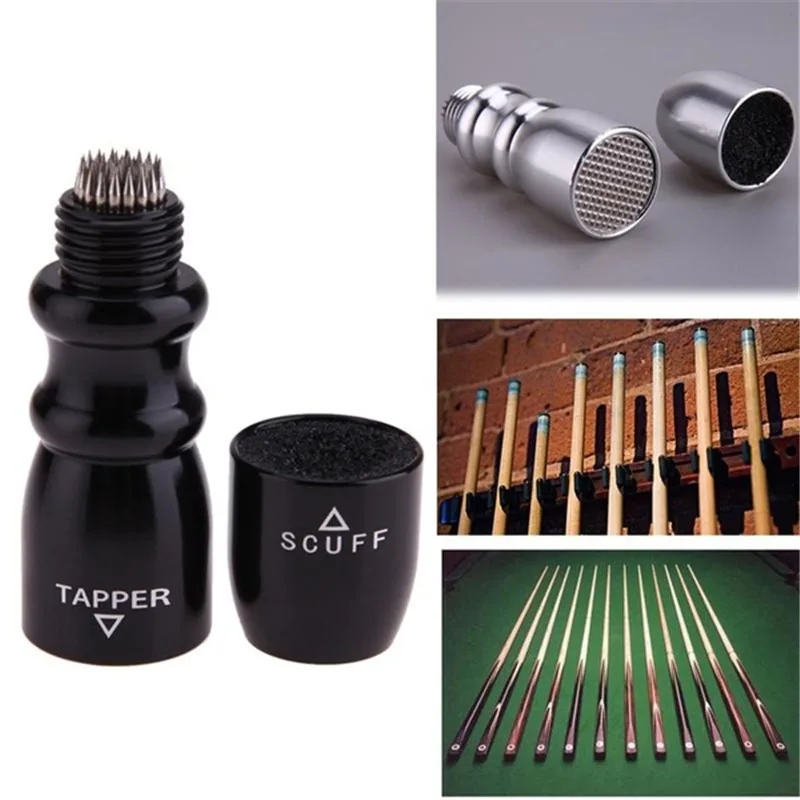 

3 In 1 Aluminum Billiard Cue Tip Tool, Pool Snooker Cue Tip Repair Tool Tapper Scuffer Shaper, Portable Billiards Accessory