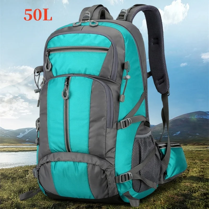 50L Camping Backpack Large Capacity Travel Sport Bag Climbing Mountaineering Trekking Outdoor Hiking Bag Nylon Luggage Men