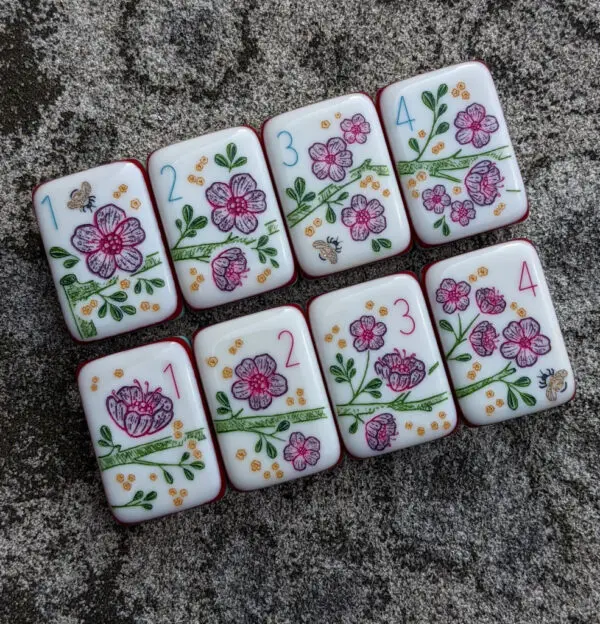 Acrylic Engraved American Mahjong Tiles Set, Orange, 144 Pieces, Casino Table Game, Gift for Players, High Quality Tiles