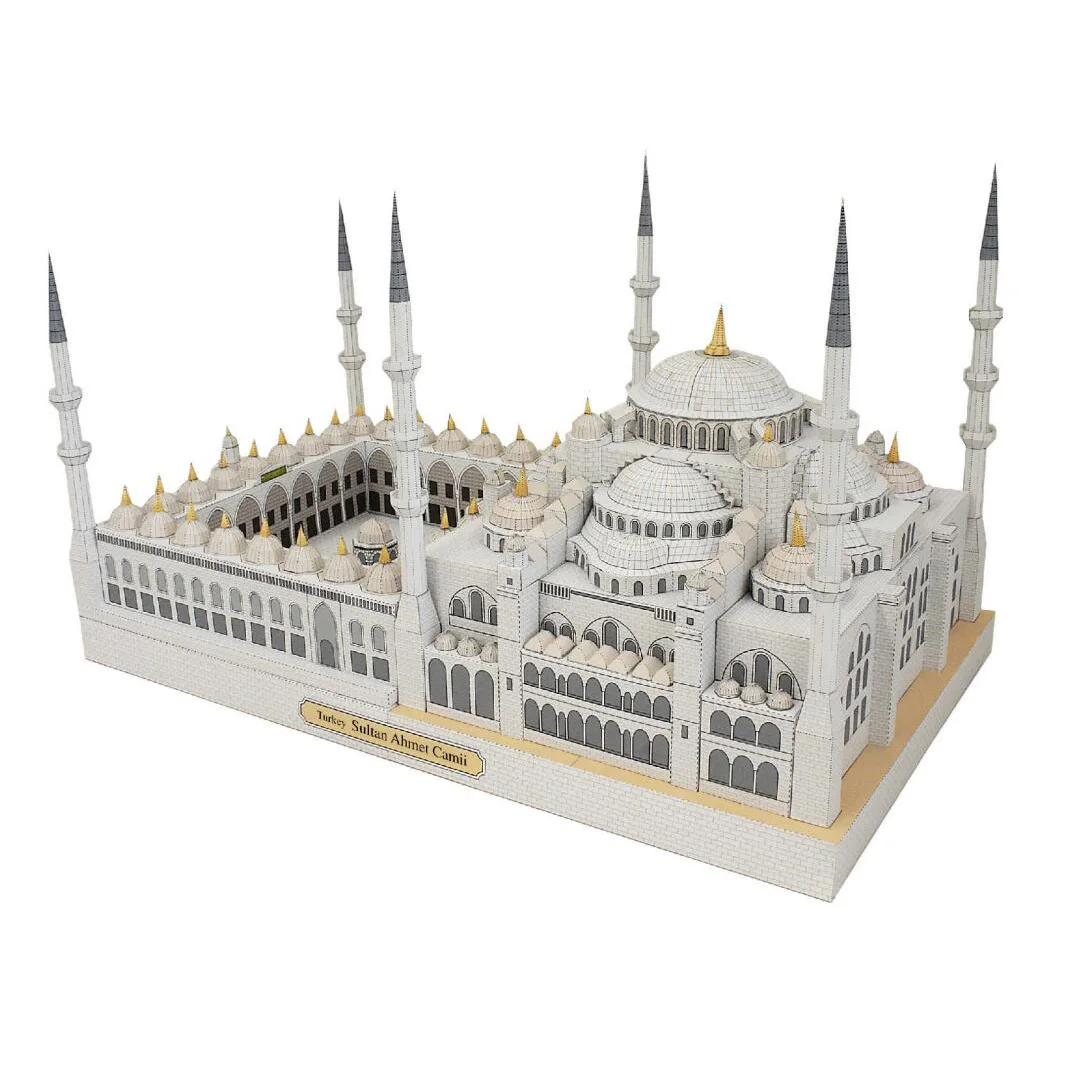 

3D Blue Mosque Paper Model Kit, DIY Sultanahmet Camii Turkish Architecture, Educational Craft for Hobbyists School Projects Gift