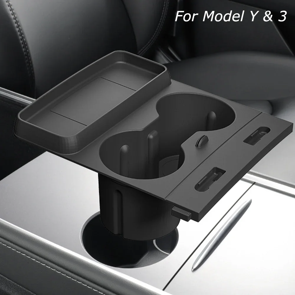 For Tesla Model Y 3 Highland Car Central Control Water Cup Holder Storage Box Silicone Anti Slip Drinks Holder Limiter Organizer