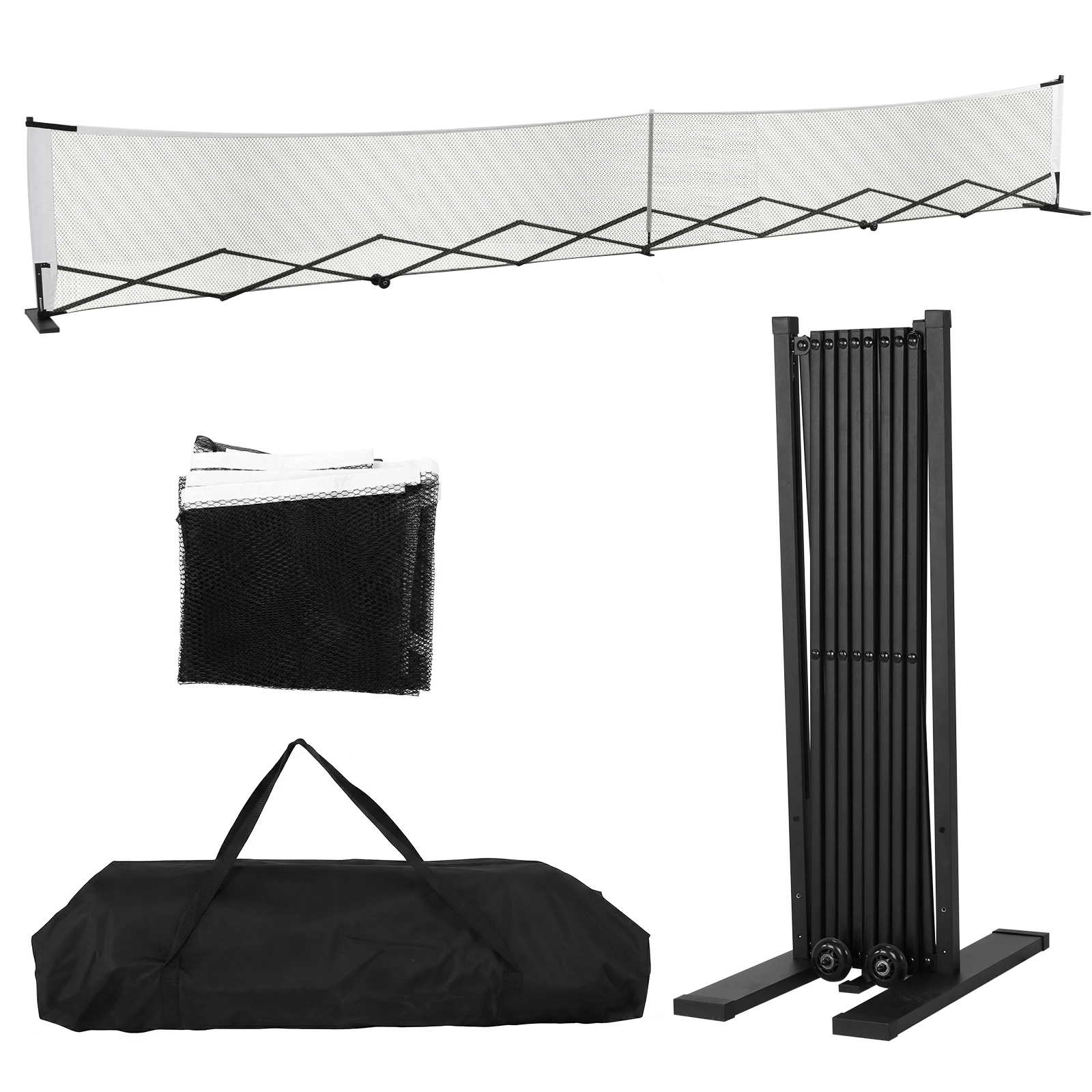 

Portable Peak Ball Net Frames with Wheels Pickle Balls Net Set System Aluminum Alloy 22ft for Backyards Driveways & Garages