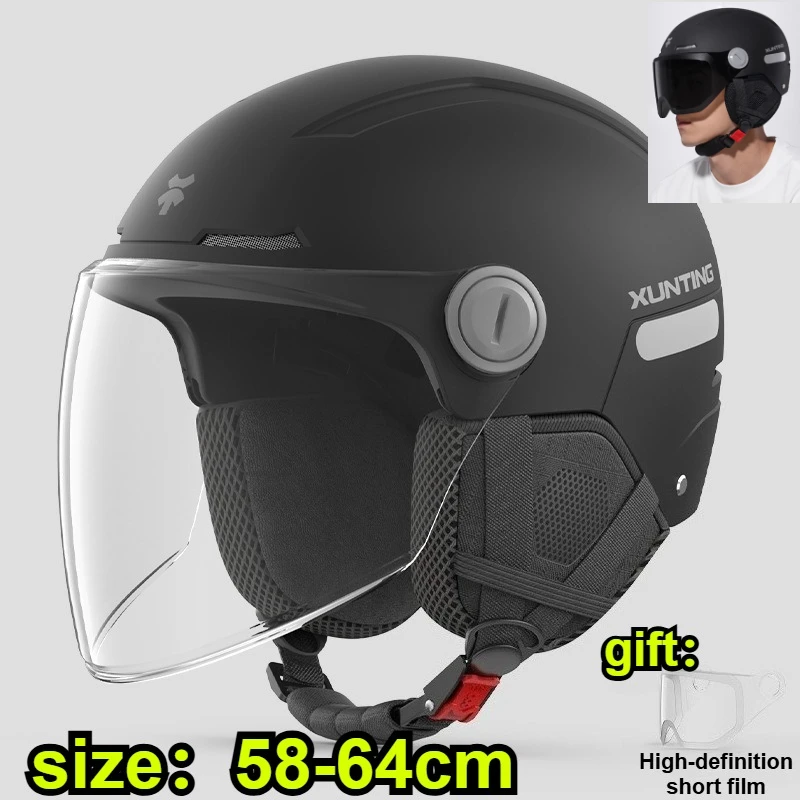 

Сертификация 3C, большой шлем для электромобиля, мужской универсальный шлем на четыре сезона, аккумулятор, мотоциклетный полушлем большого размера