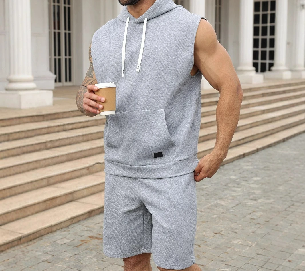 

Sleeveless Vest Top Men's Vest Casual Hooded Sweater T-shirt Sweatshirt Loose