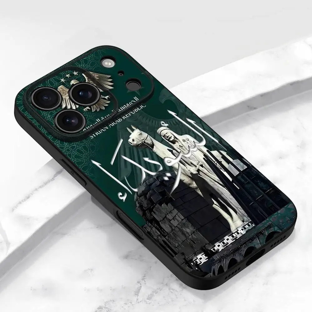 Etui na telefon z flagą Syrii dla iPhone'a 17, 16, 15, 14, 13, 12, 11, Pro, Max, Plus, E, Air, Mini, czarne etui ochronne