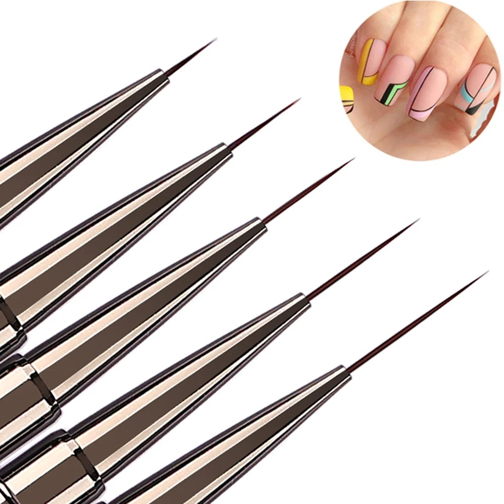 New 6/9/12/15/18mm Nail Liner Brush Uv Gel Nail Polish Painting Tools Thin Gel Brushes For Nails French Manicure Accessory