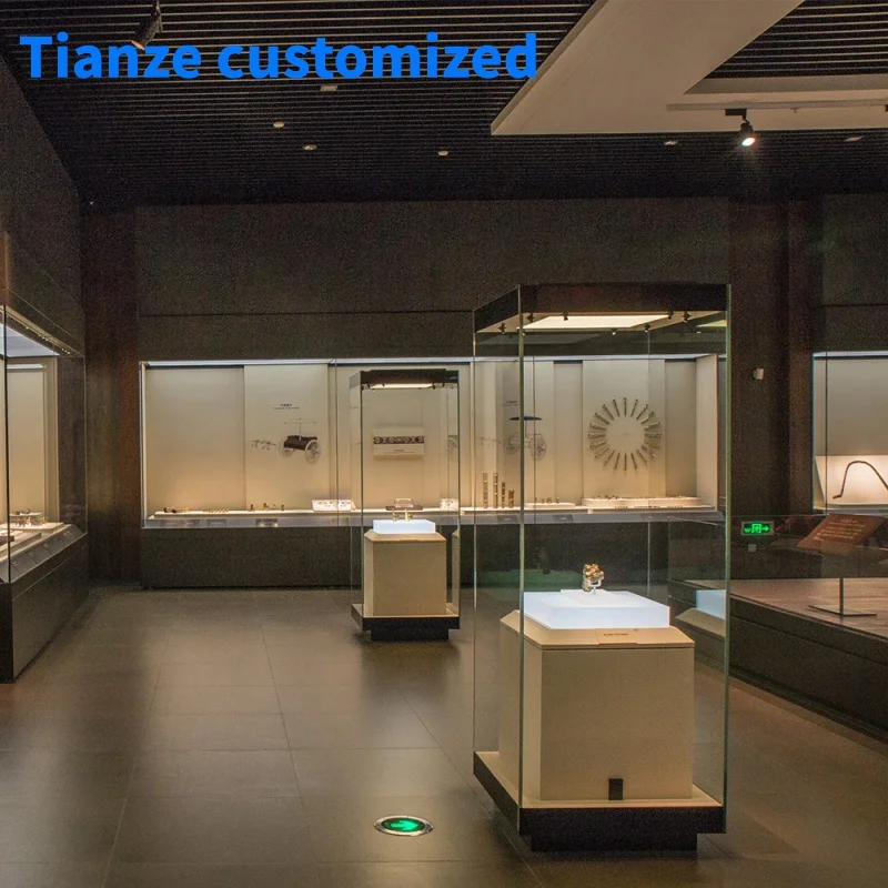 

(Customized) vitrine LED lighting museum showcase high quality furniture museum cheap glass