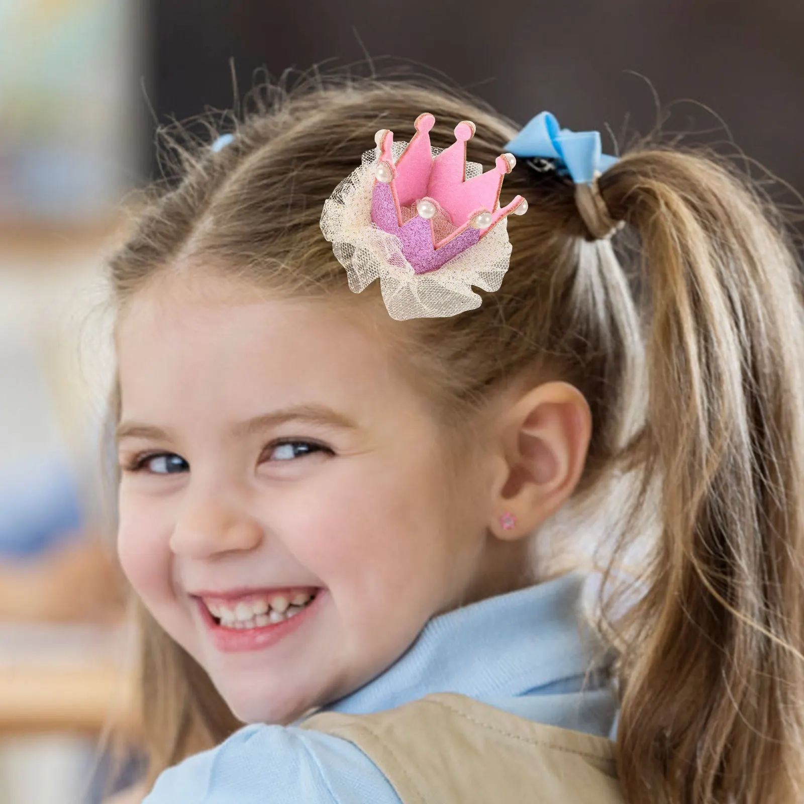 

4Pcs Princess Hairpins for Girls Crown Hair Clips Lovely Kids Headdress Fashion Hair Accessory Decorative Clip Party Photo Prop