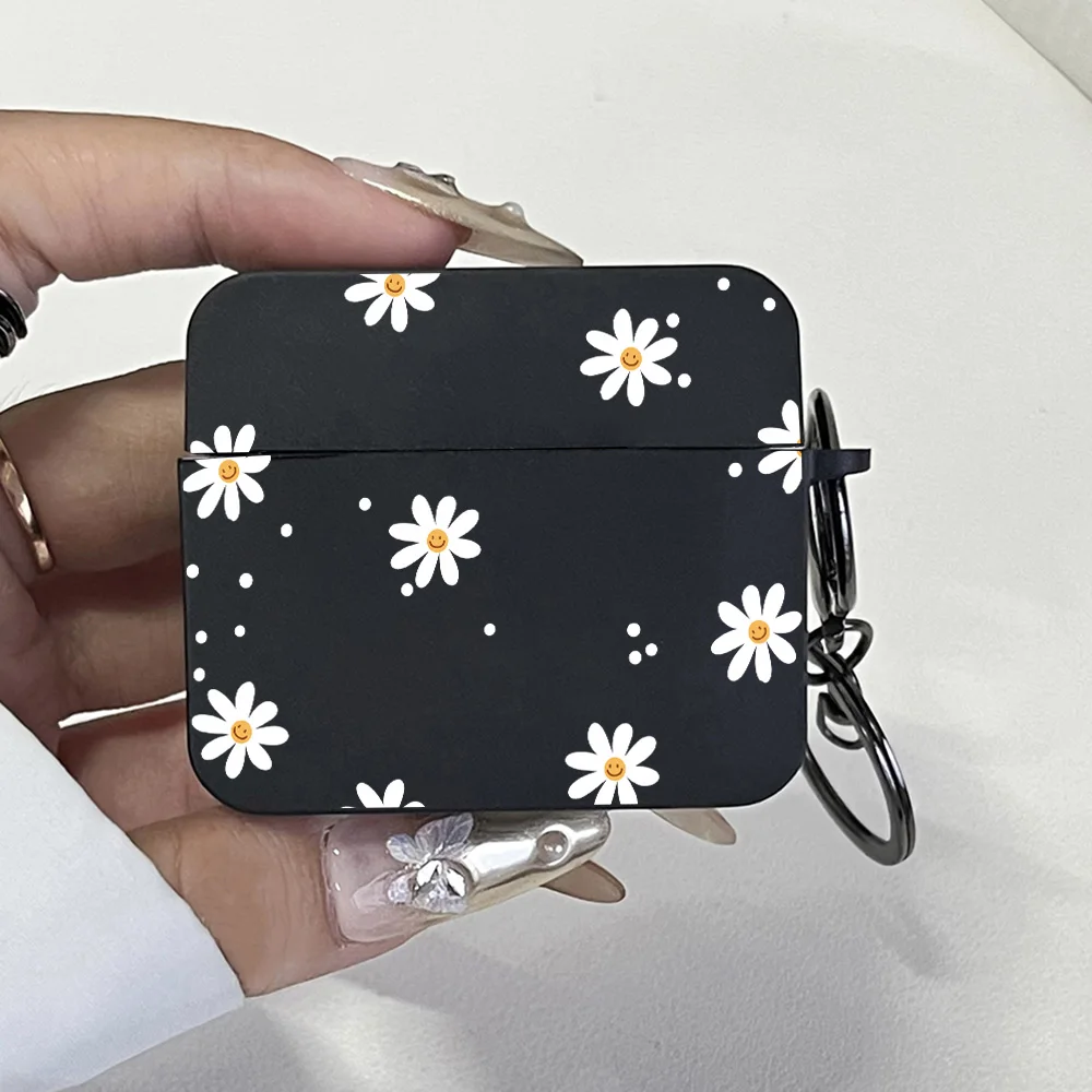 Cute Daisy Pattern Earphone Cases for Airpods Pro 3/Pro 2/Pro Headphones Cover Protective Case For AirPods 1/2/3/4 with Keychain