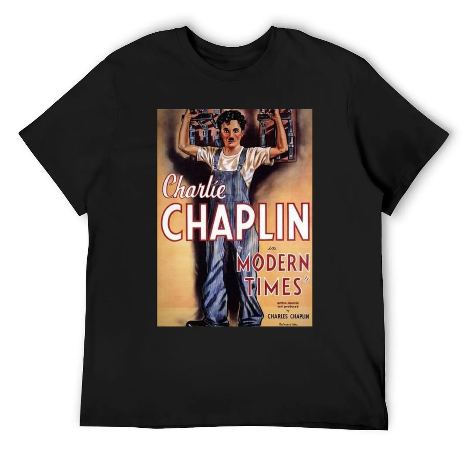 

Modern Times Movie Poster (1936) T-Shirt cotton man t-shirts funny gifts tees valentines clothes men clothes