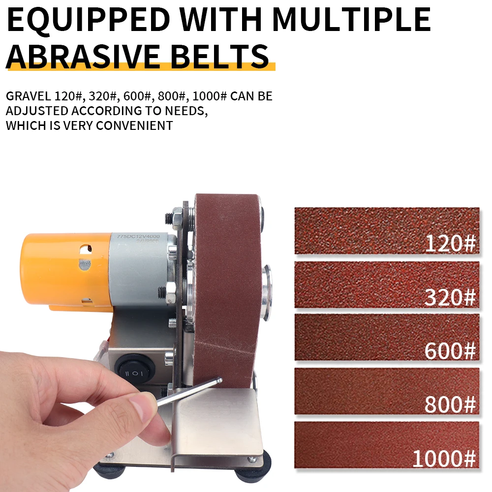 Multifunctional Polishing Grinding Machine Cutter Edges Sharpener Grinder Mini Electric Belt Sander 7 speed Adjustable 110V/220V