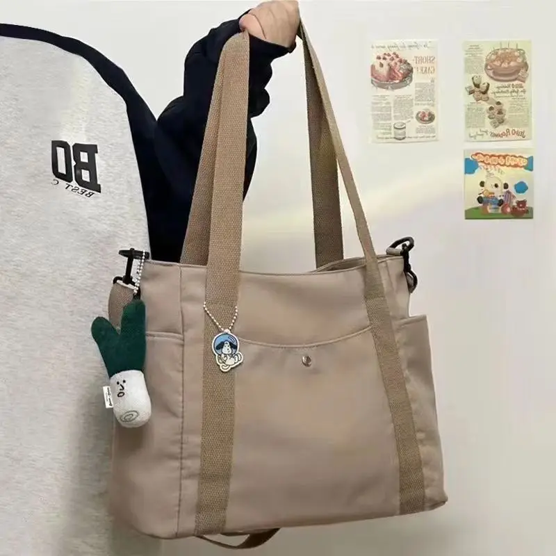 

Canvas bag women's new large-capacity fashion versatile shoulder bag,color tote bag, commuter bag for work, Korean crossbody bag