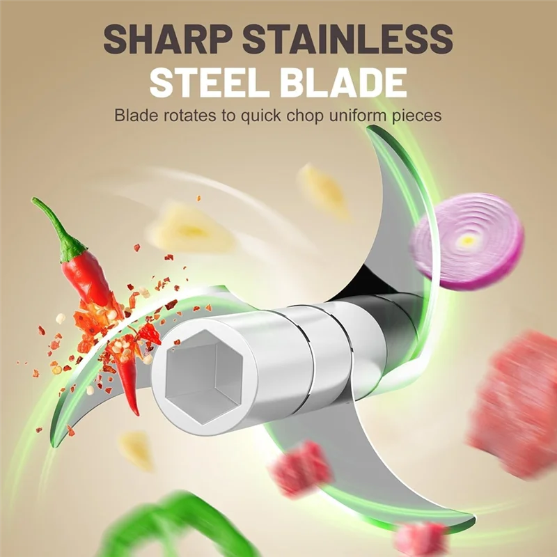 ABBK-야채 다지기 전기 미니 마늘 다지기, 휴대용 푸드 프로세서, 양파 분쇄기, USB 충전 기능이 있는 고기 분쇄기
