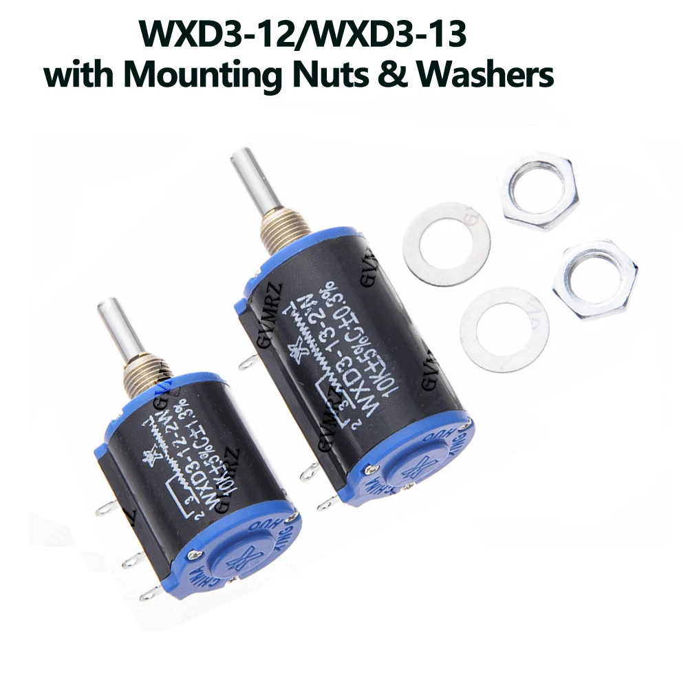 

Многооборотный проволочный резистор WXD3-12/WXD3-13 2W — прецизионный регулируемый резистор с монтажными гайками и шайбами