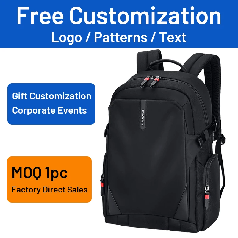 New Stylish Backpack with Custom Logo - Unisex Casual Travel Backpack, 15.6-Inch Large Capacity Laptop Bag for College Students