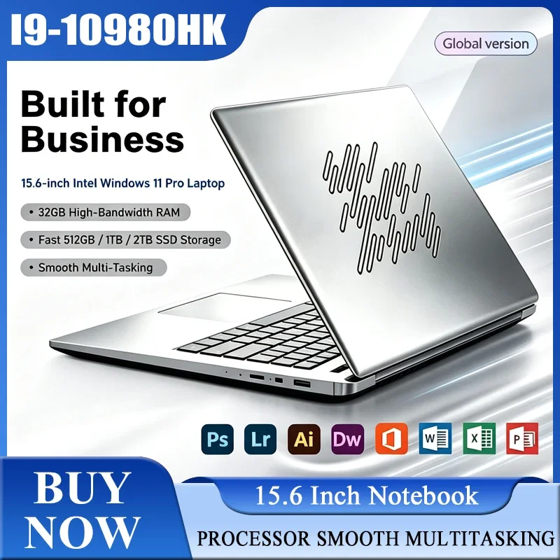 15.6 Inch Full HD IPS Laptop 120Hz Screen Intel Core I9-10980HK 32GB RAM 2TB SSD Backlit Keyboard Long Battery Life Windows 11
