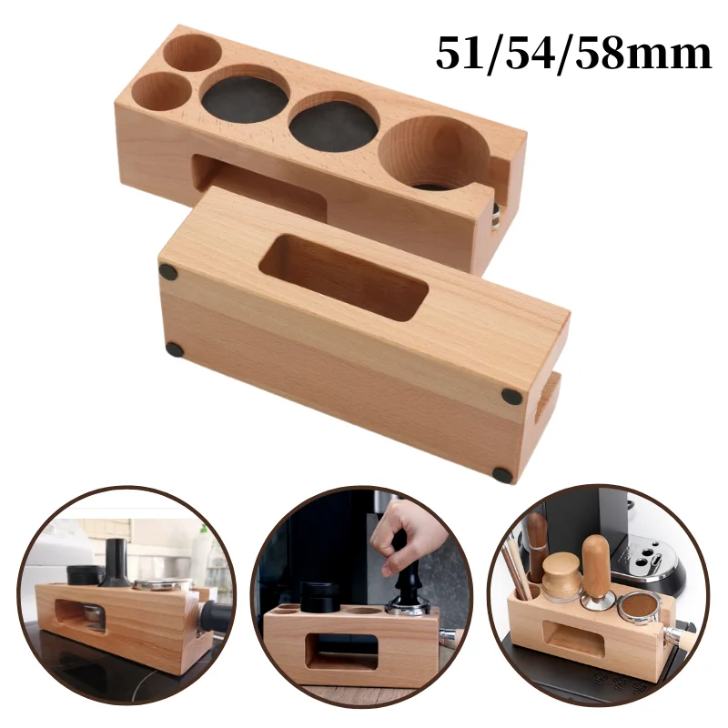 51/54/58mm Coffee Tamper Holder Wooden Filling Support Base Espresso Tamper Mat Station Filter Stands Barista Coffee Accessories