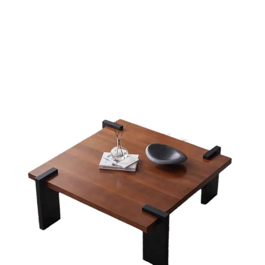 

Wabi Sandy Wind Solid Wood Square Coffee Table Log Tea Table Light Luxury Generous Living Room Bedroom