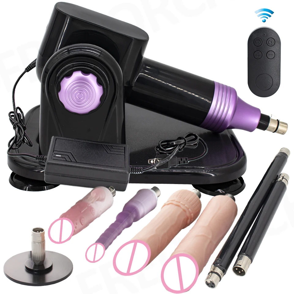60W Sex Machine for Woman Adjustable Masturbating Pumping with DILDO Accessories Sex machine Gun for Men wireless  sex machi