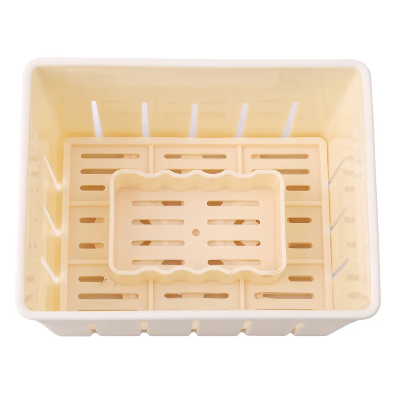 DIY Plastic Tofu Press Mould Homemade Tofu Mold Soybean Curd Tofu Making Mold With Cheese Cloth Kitchen Cooking Tool Set