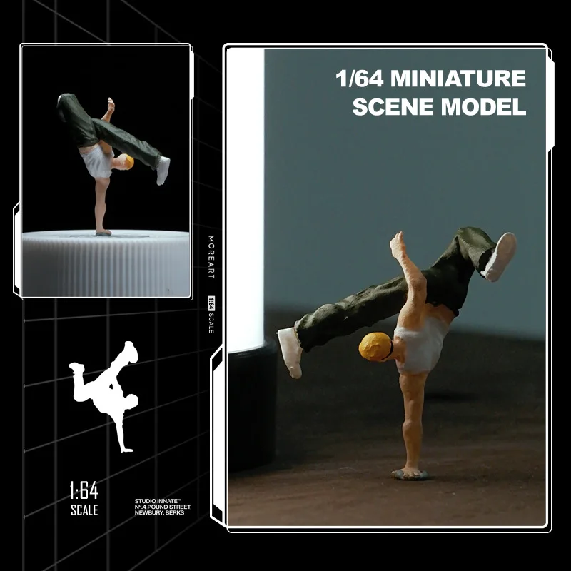 1:64 Anime Hip Hop Mini Puppe Figur Modell Miniatur Fotografie Requisiten Szene Modell DIY Sand Tisch Landschaftsbau Ornament Geschenk