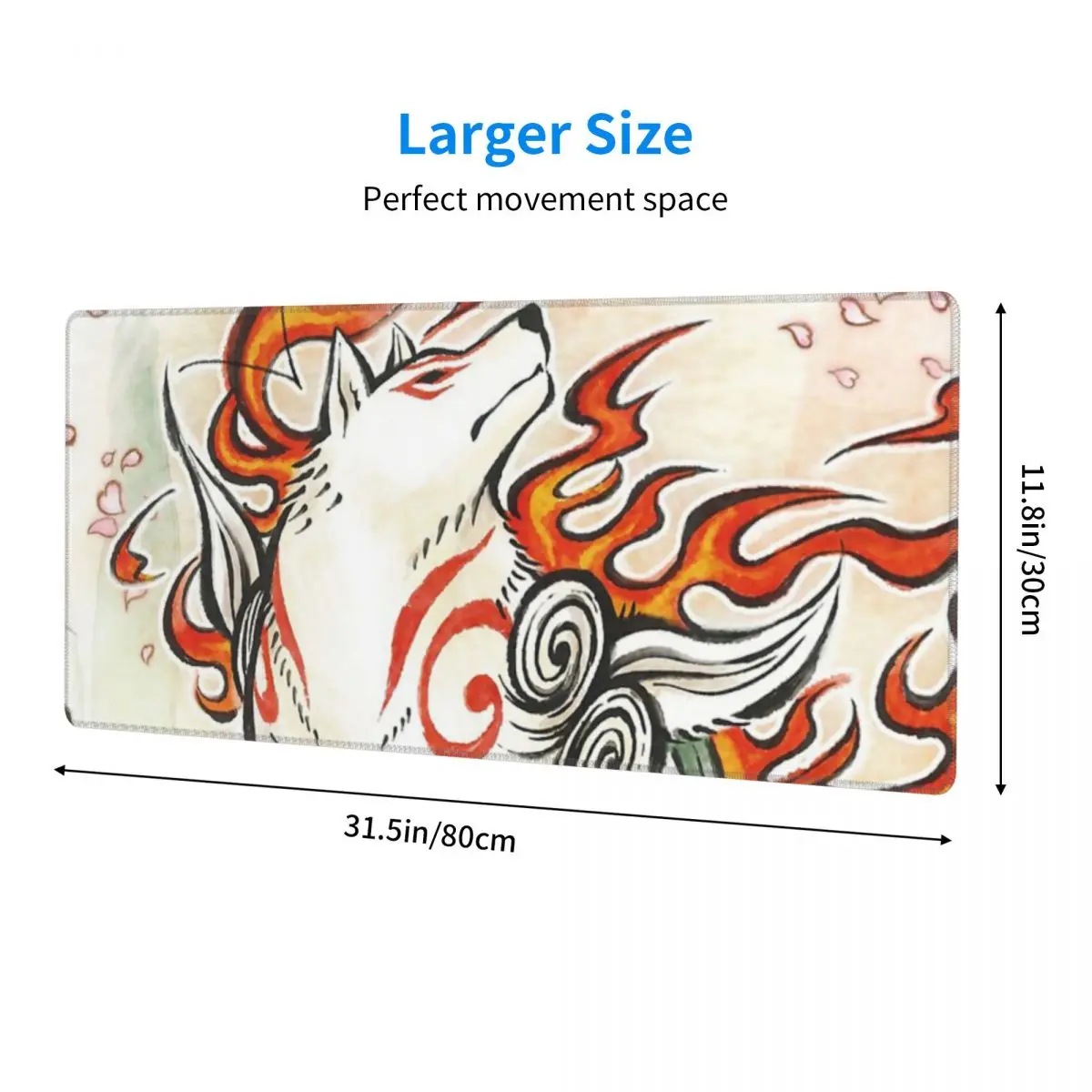 Okami Wolf God Spirit Japanese Aesthetic Rubber Keyboard Pads