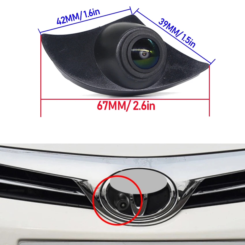 170° AHD 1080P Front Wide-Angle Fish-Eye Night Vision Logo Camera for Toyota Corolla E170 E180 2013~2015 2016 2017 2018
