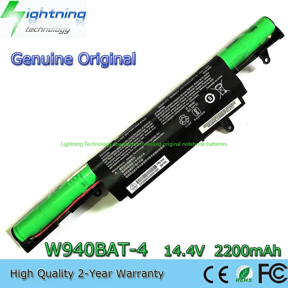 

Genuine W940BAT-4 14.4V 2200mAh Notebook Battery for Clevo Premium Tv Xs3210 W94LS W940S W940TU 6-87-W94LS-4UF-1P