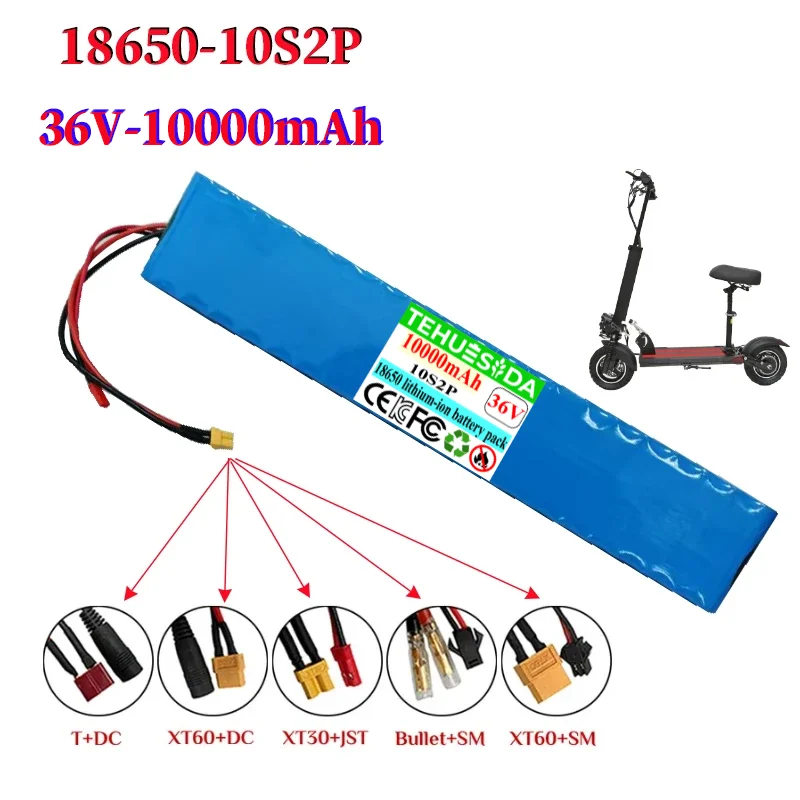 36V 10S2P 10Ah 18650 Battery Pack 500W 36v Lithium Li-ion Battery Electric Scooter