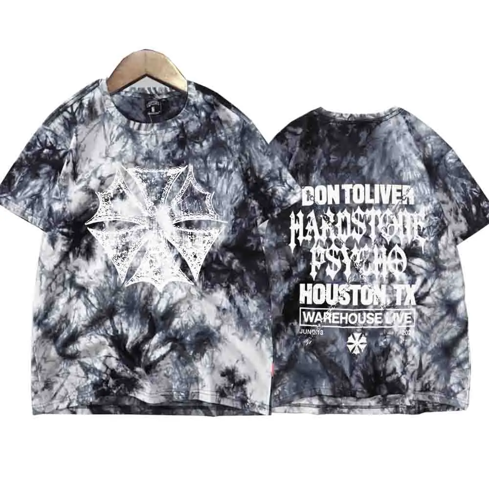 Don Toliver Hardstone Psycho Tie Dye Shirts Unisex Round Neck Short Sleeve Popular Music T-Shirt Fans Gift