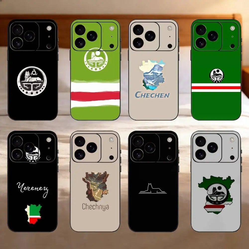 

Chechen National Flag Phone Case For iPhone 17,16,15,14,13,12,11 Plus,Pro Max,SE4Soft Silicone Black Cover