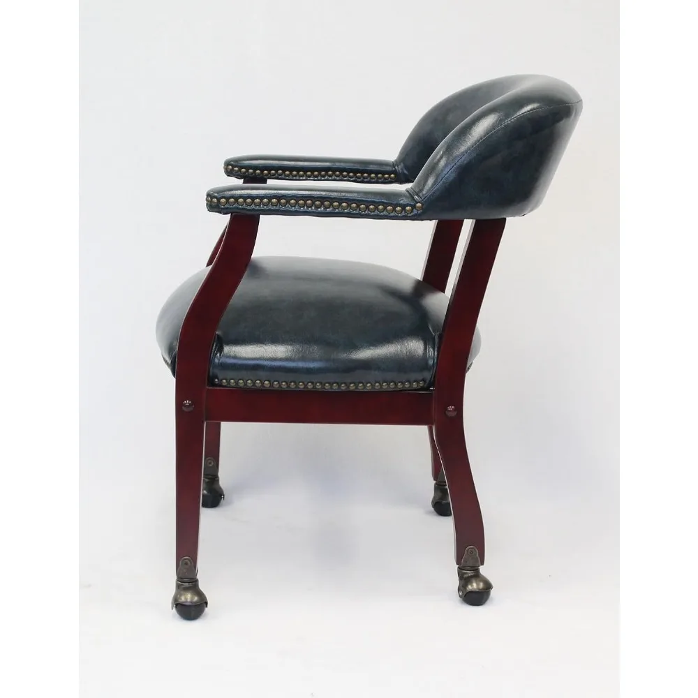 Boss Captain’s Chair in Burgundy Vinyl W/ Casters Multifunctional Furniture  Chairs Living Room