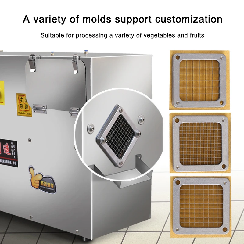 เครื่องหัวไชเท้ามันฝรั่งไฟฟ้าอัตโนมัติสำหรับเครื่องตัดเส้นผักและผลไม้เชิงพาณิชย์