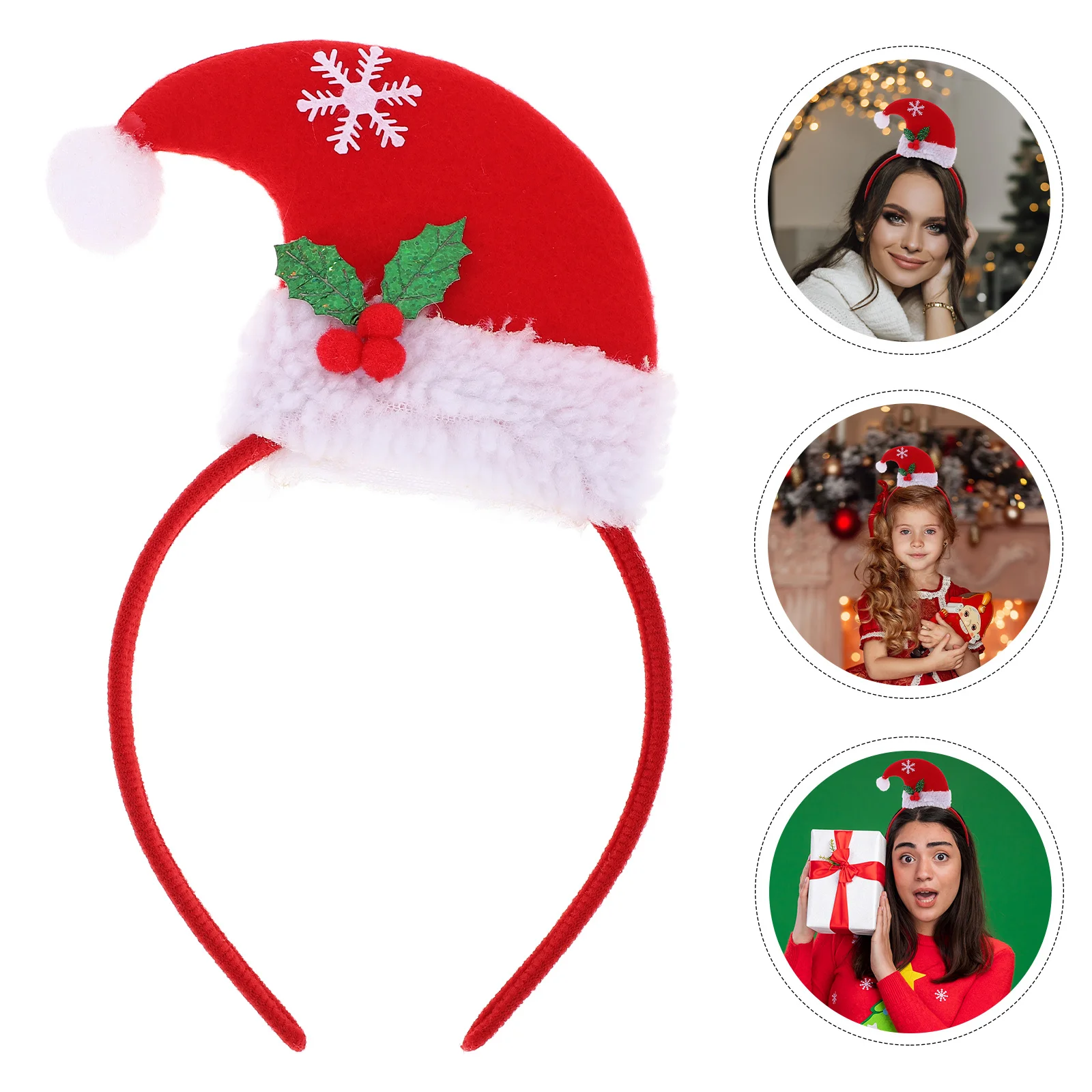 

3 pcs Christmas Hat Headband Unique Elf Design Reusable Lightweight Party Headwear For Christmas Festival Santa Costume