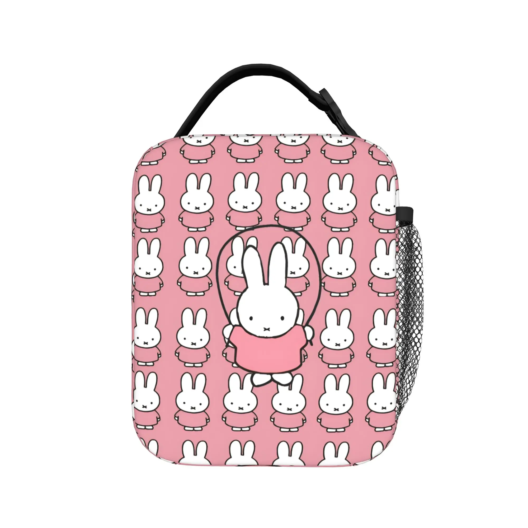 Kawaii M-Miffy Insulated Lunch Bags Large Meal Container Cooler Bag Tote Lunch Box Beach  Travel Girl Boy