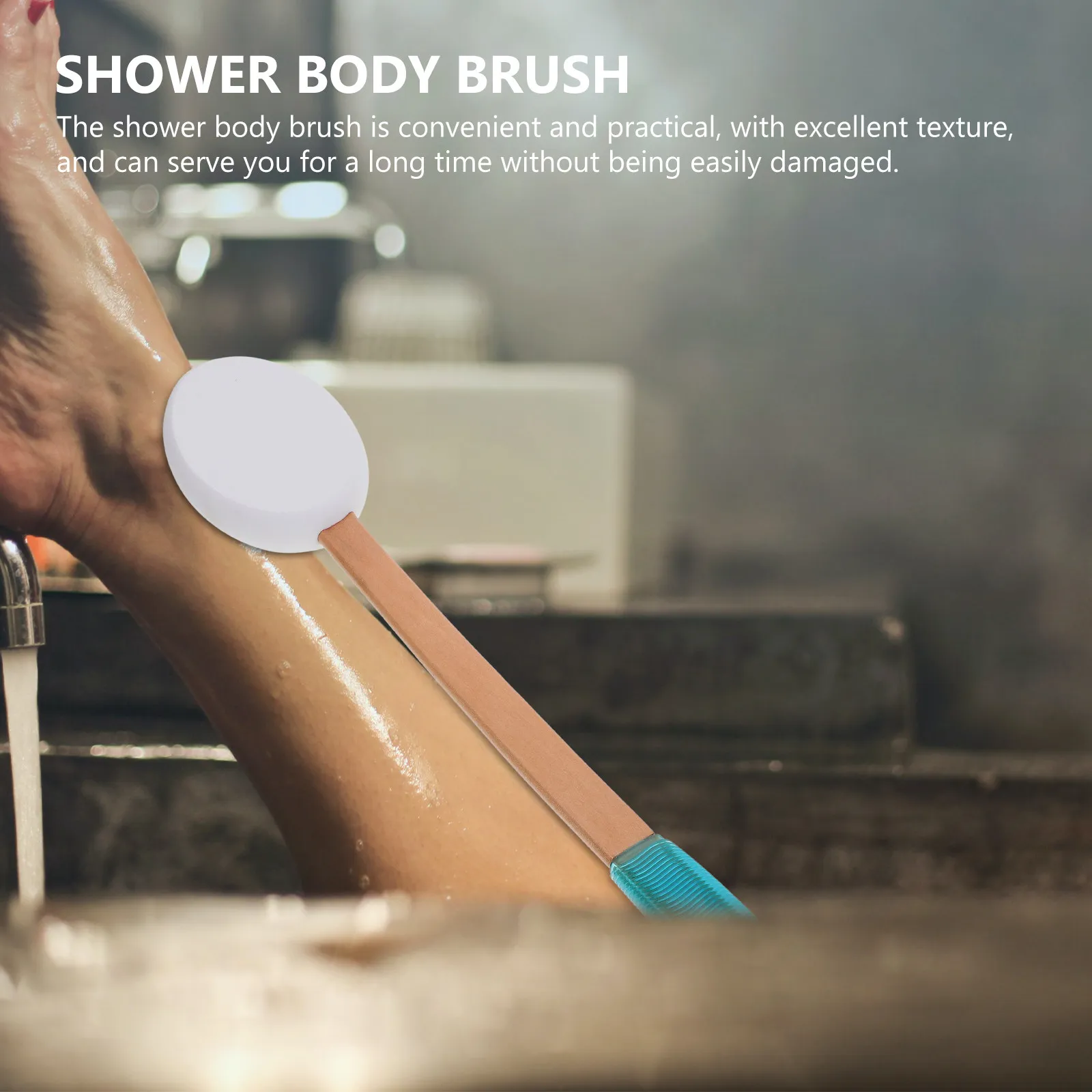 Long Handle Shower Body Brush for Back Scrubbing & Exfoliation – Promotes Healthy Skin, Bath Accessory