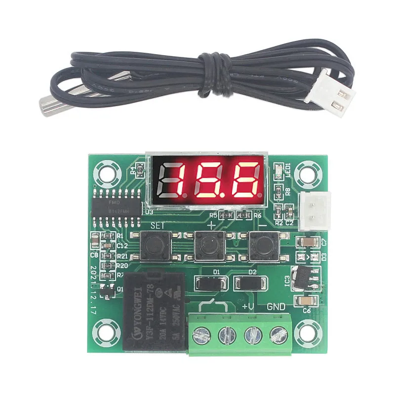 Digital Display Temperature Controller10A 12VHigh Precision Thermal Switch -50~110℃BeltNTCWaterproof Probe