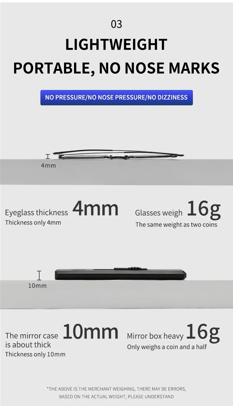 Ultraleichte Anti-Blaulicht-Lesebrille in Stiftform, Klassische Tragbare Anti-Ermüdungs-Lesebrille – Detail 4