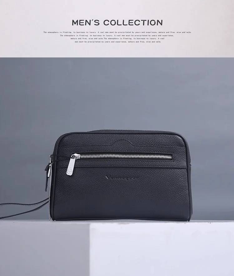 

Men's Genuine Leather Clutch Wallet - Trendy, Full-Grain Leather, Soft Texture, Large Capacity with Phone Compartment