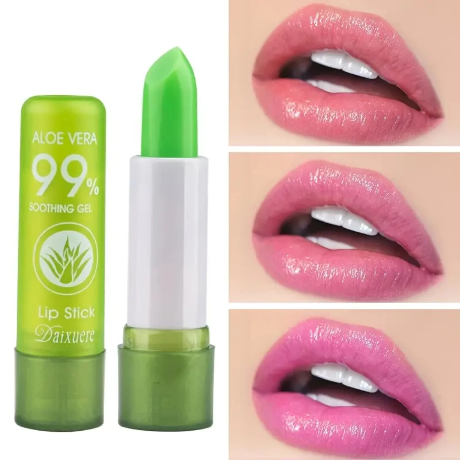 Magical Moisturizing Aloe Vera Lip Balm - Nutritious Temperature Color Changing Lip Gloss Lipstick for Beautiful Lips - Long Las