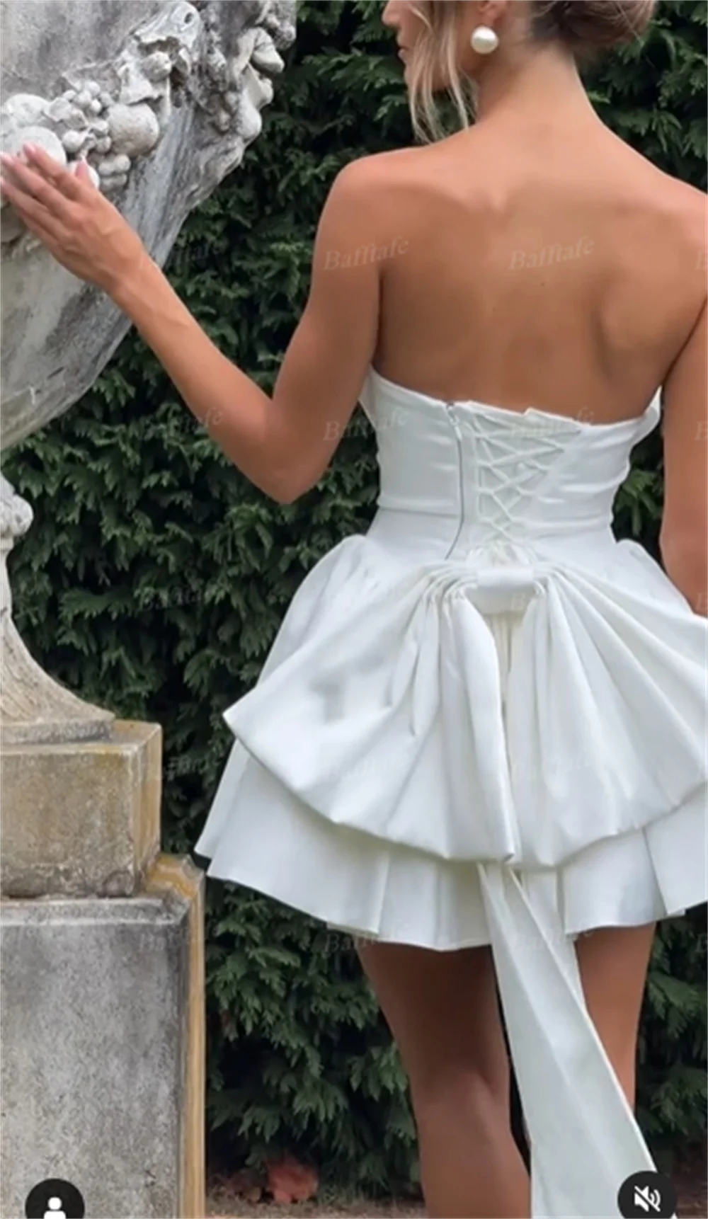Bafftafe Fairy A Line Mini Customized Prom Dresses Strapless Corset Bow Homecoming Gowns Satin Women Formal Party Cocktail 2025 image 2
